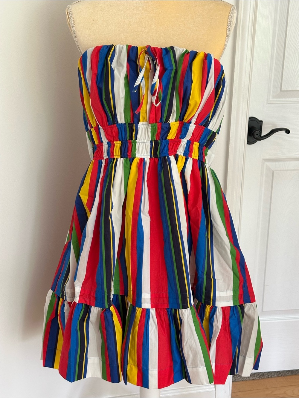 Anthropologie Strapless Multicolor Vertical Stripe Sundress - Picture 2 of 5